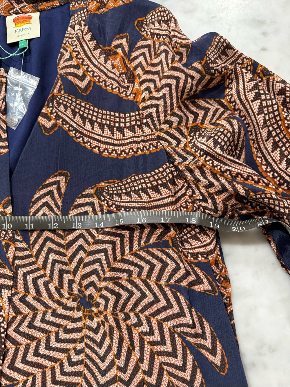 Farm Rio Yawanawa Vanahu Midi Dress NWT Large Boho Tribal Belted - Picture 14 of 15